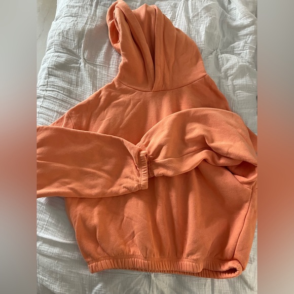 Zara | Tops | Bright Orange Zara Crop Hoodie | Poshmark